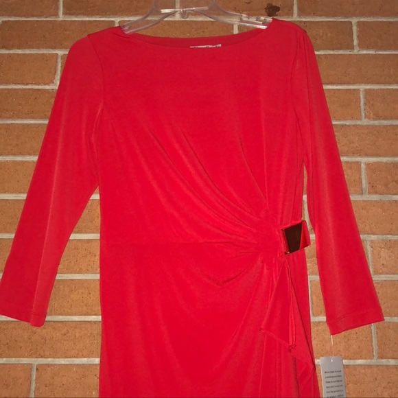ELIZA J❤️LONG SLEEVE DRESS WITH SIDE GATHERING SIZE 6 - Picture 6 of 9